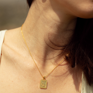 Gold St. Christopher Rectangle Necklace