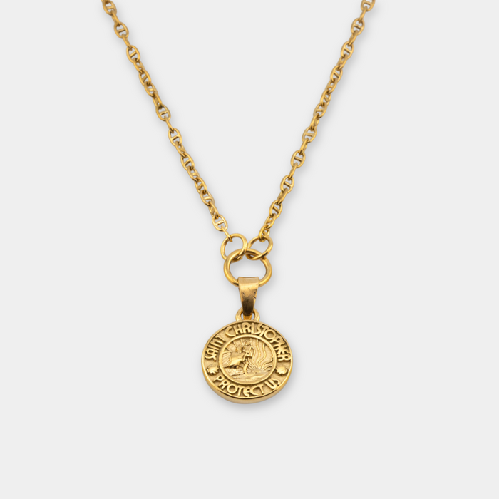 Gold Baby St. Chris Necklace