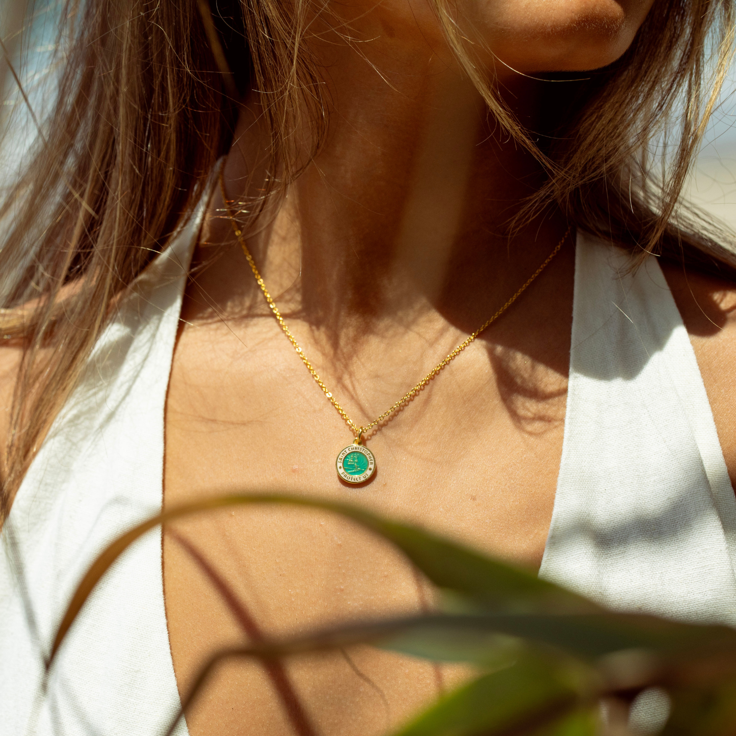 Small - Gold / Aqua White