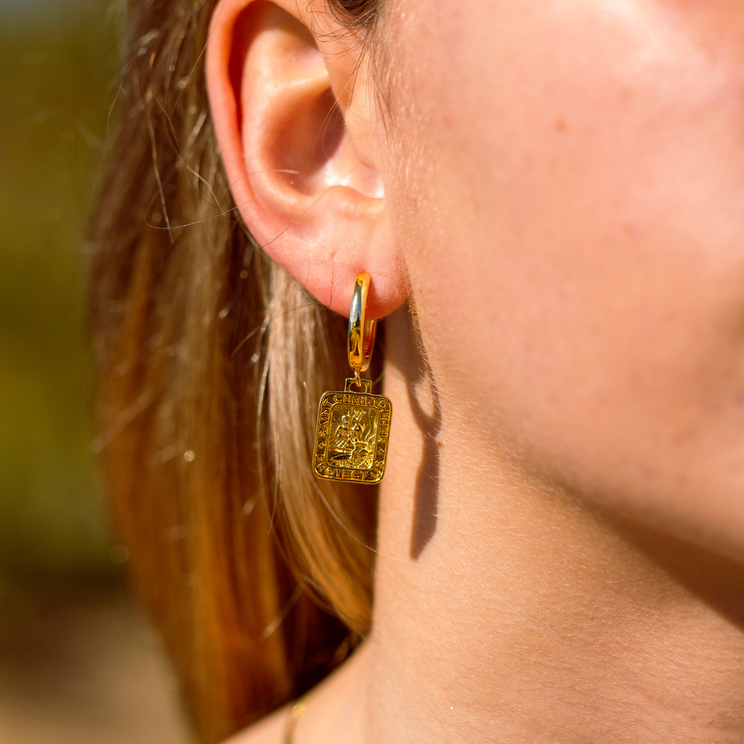 Gold Christopher Earrings // Get Back Necklaces