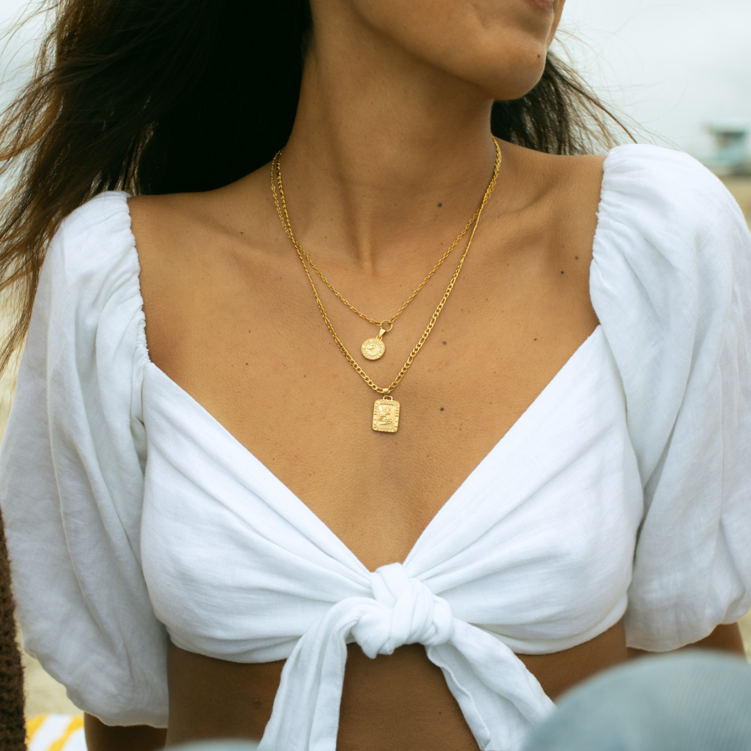 The Gold Traveler Rectangle Necklace