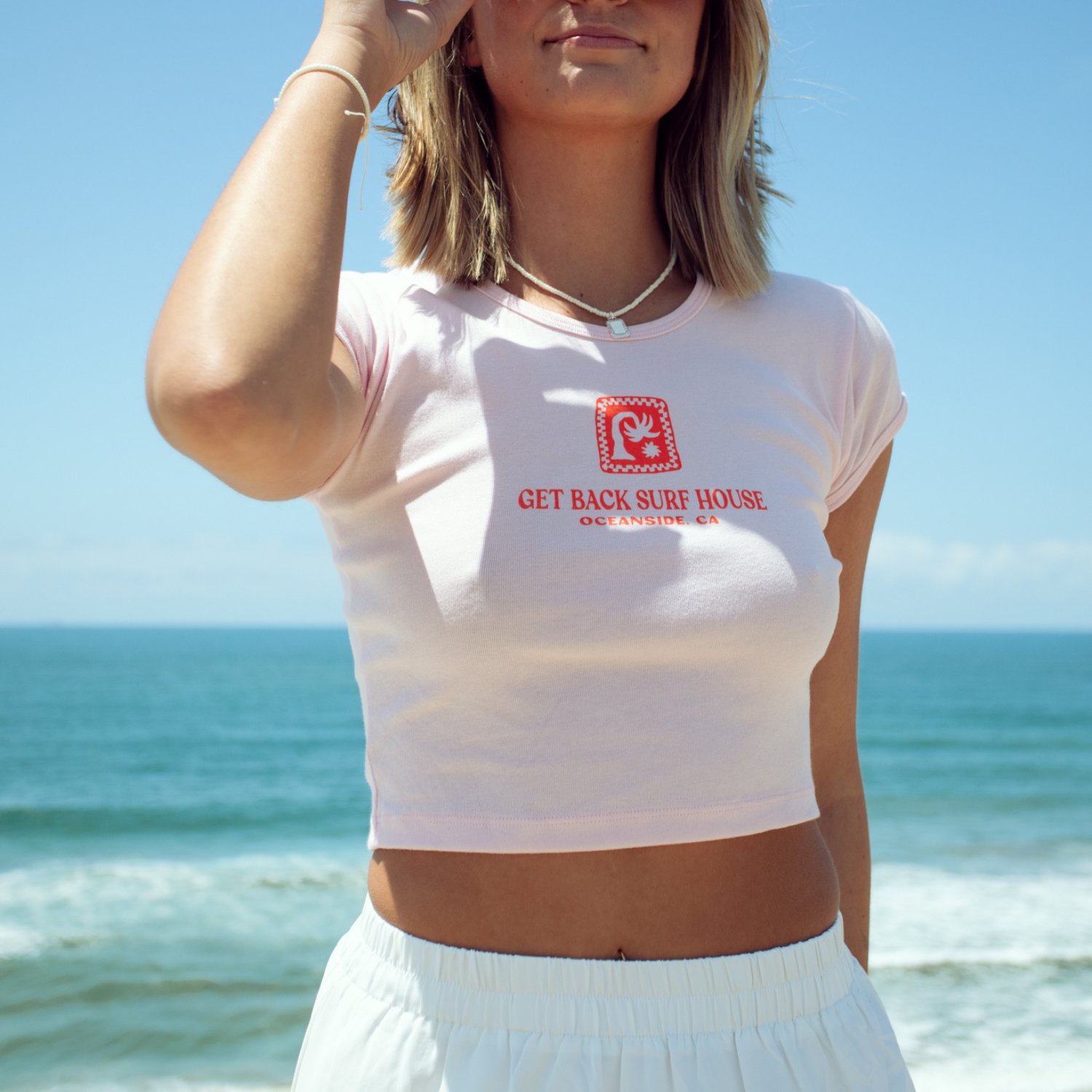 Surf House Baby Tee - Pink