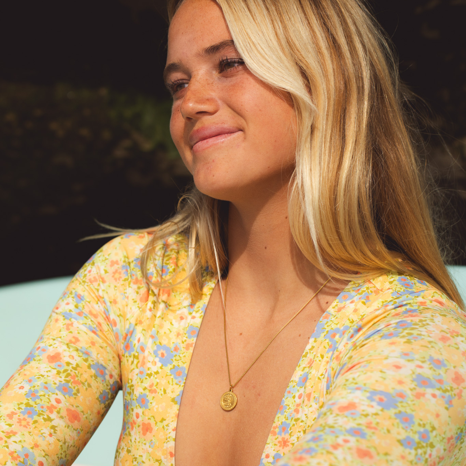 Gold St. Christopher Medallion Necklace