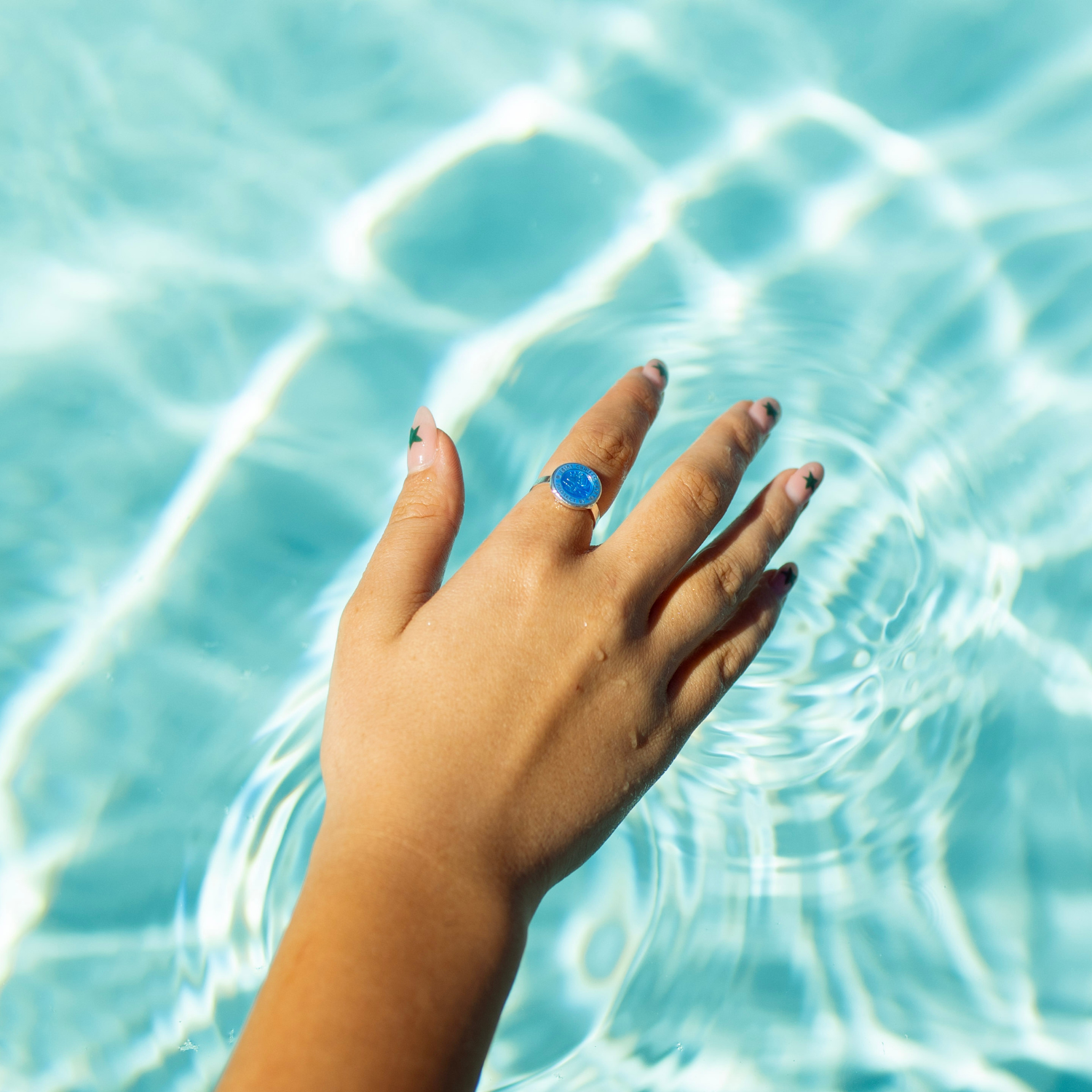 St. Christopher Ring - Denim Blue