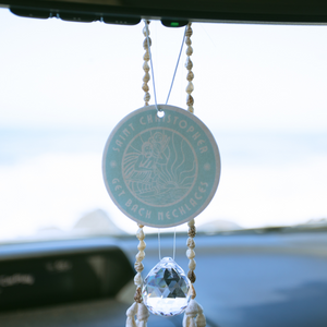 Round St. Christopher Air Freshener - Blue