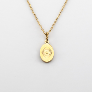 Gold Oval St. Christopher Necklace