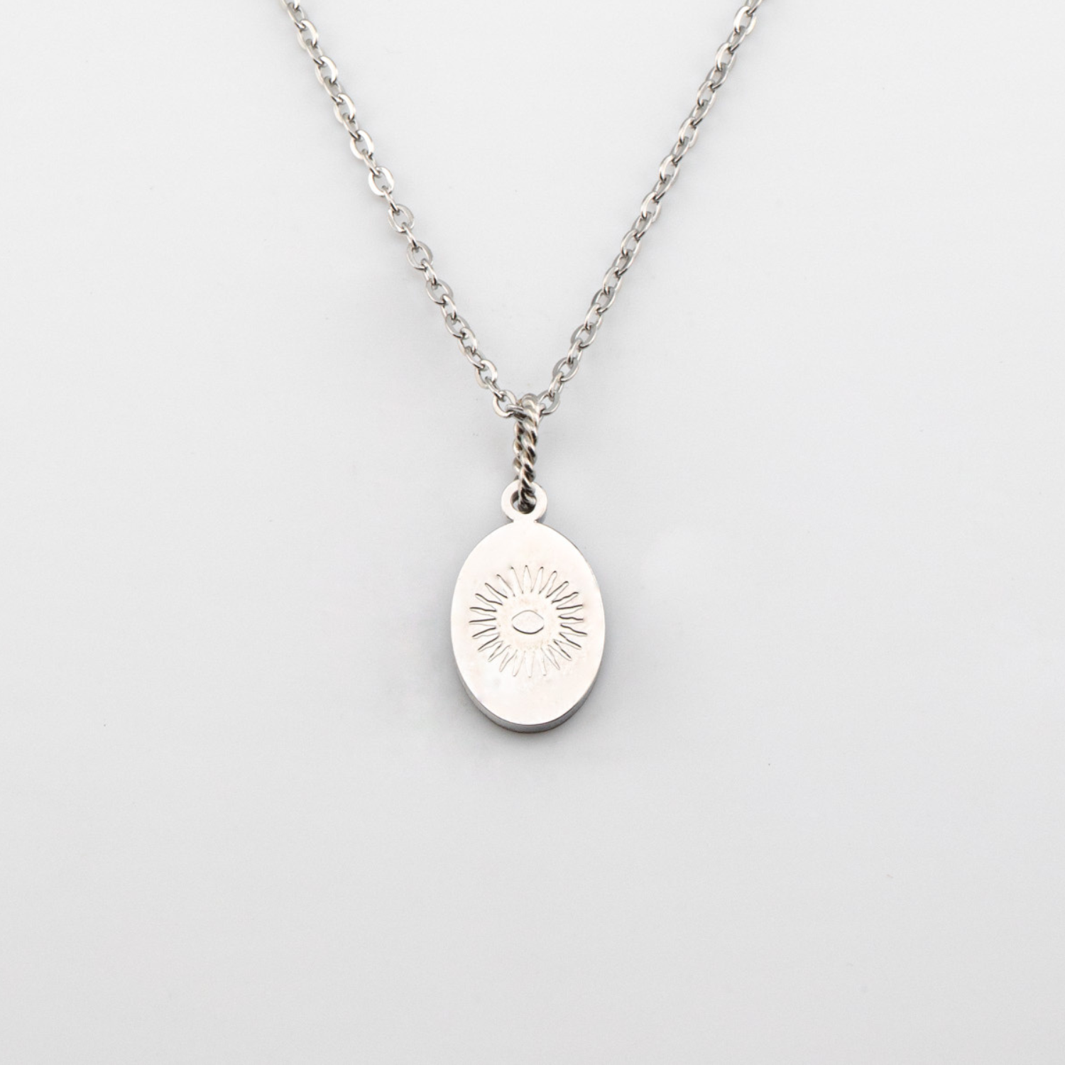 Silver Oval St. Christopher Necklace