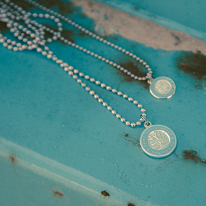 Medium - Silver / Baby Blue