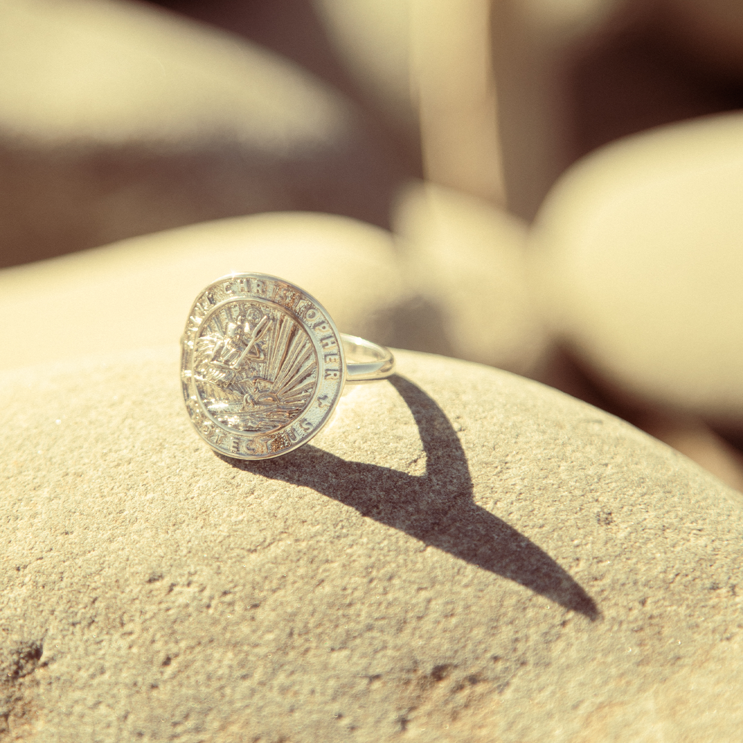 Silver St. Christopher Medallion Ring