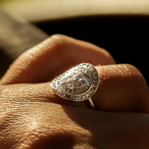 Silver St. Christopher Medallion Ring