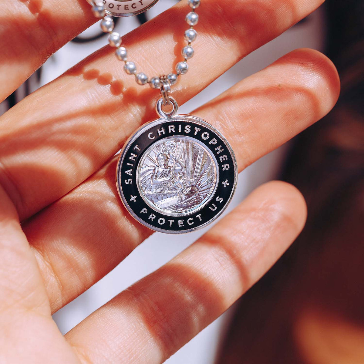 St. Christopher Necklace in Black // Get Back Necklaces
