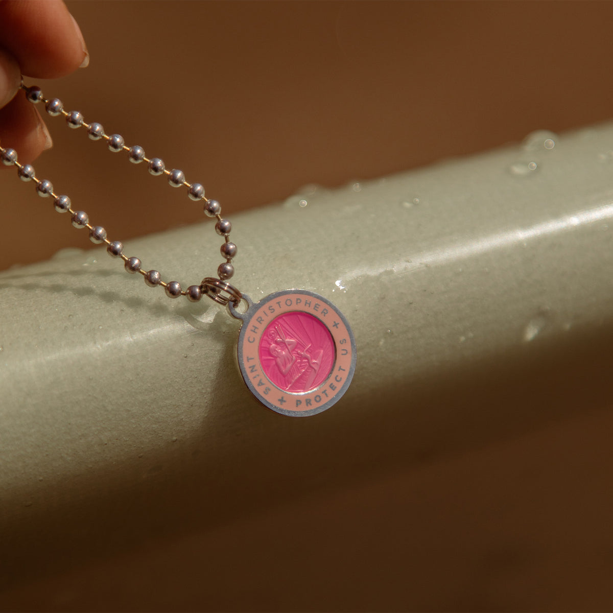 St. Christopher Necklace in Fuchsia + Pink // Get Back Necklaces