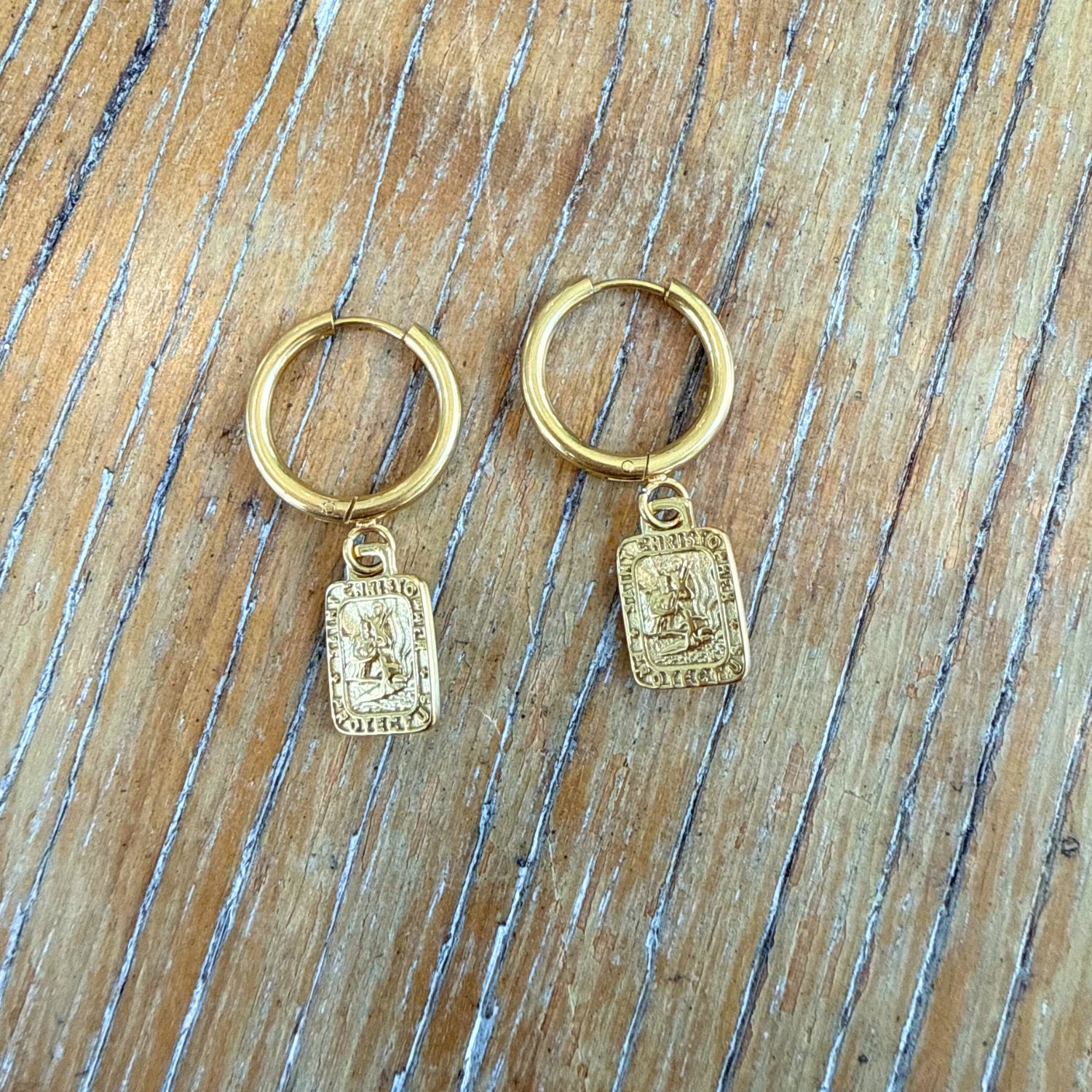 The Imperfect Archive  - Gold Rectangle Earrings