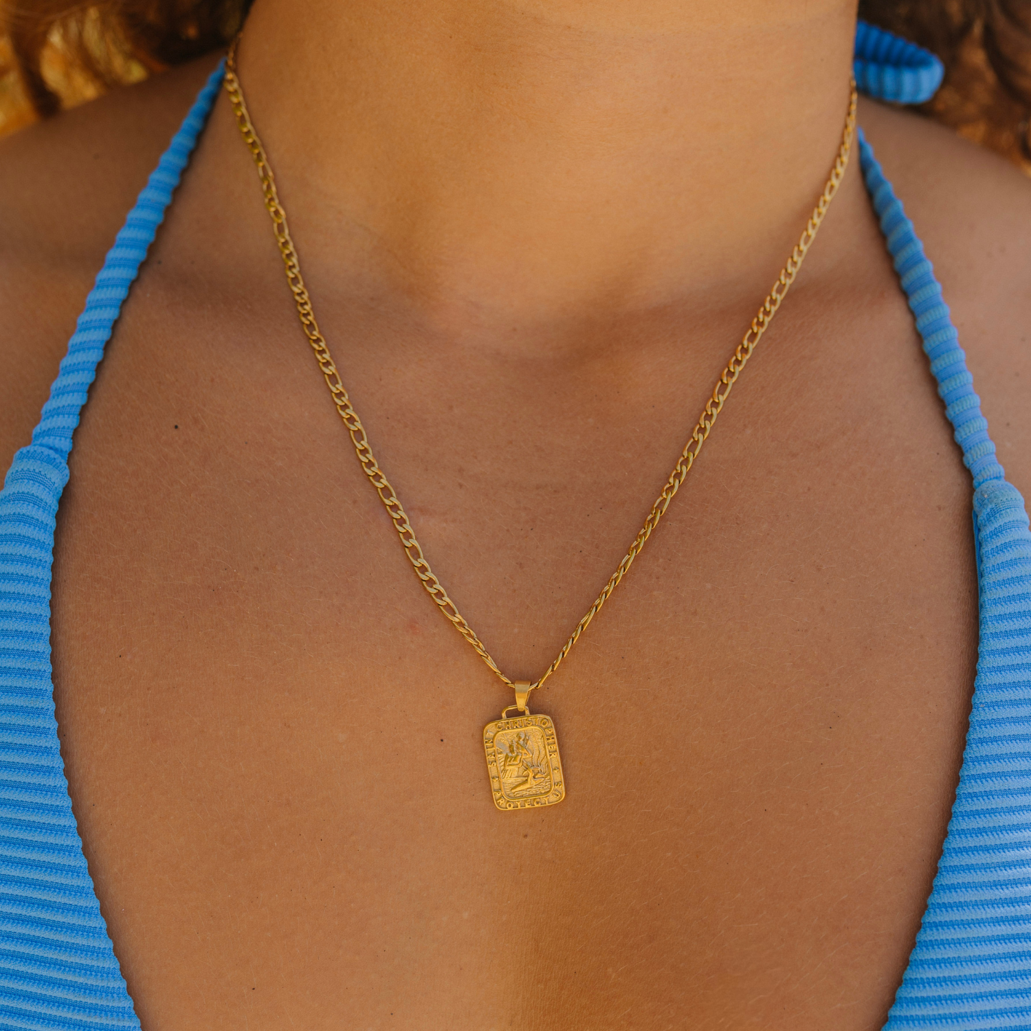 The Gold Traveler Rectangle Necklace