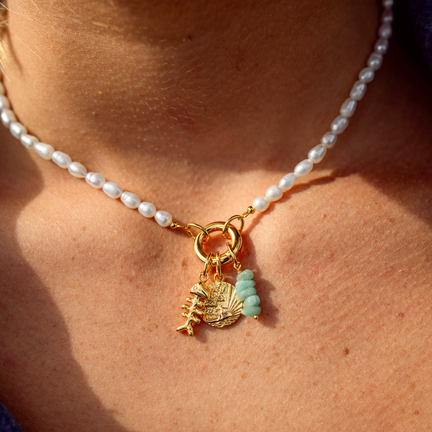 Coastline Cluster Charm Necklace