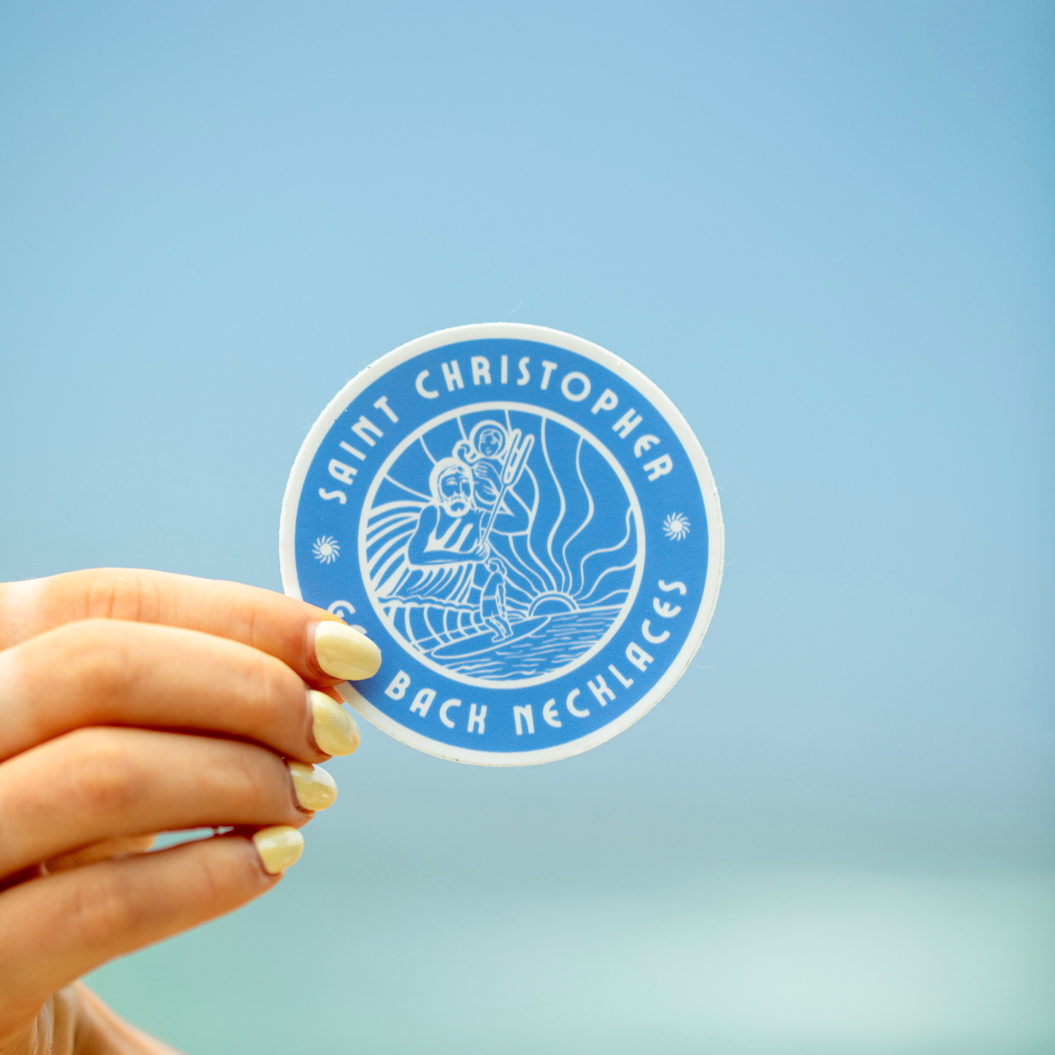 Denim Blue St. Christopher Sticker