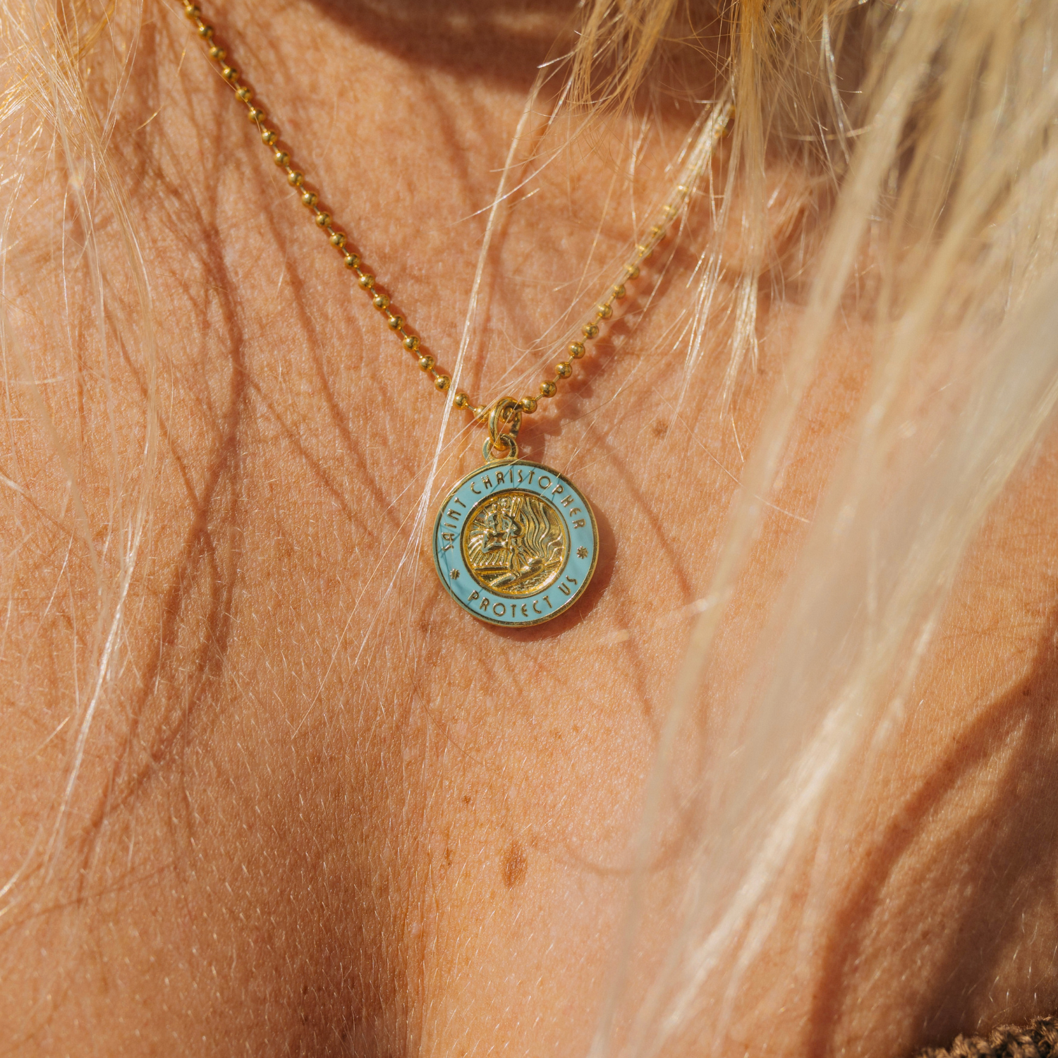 Medium - Gold / Baby Blue