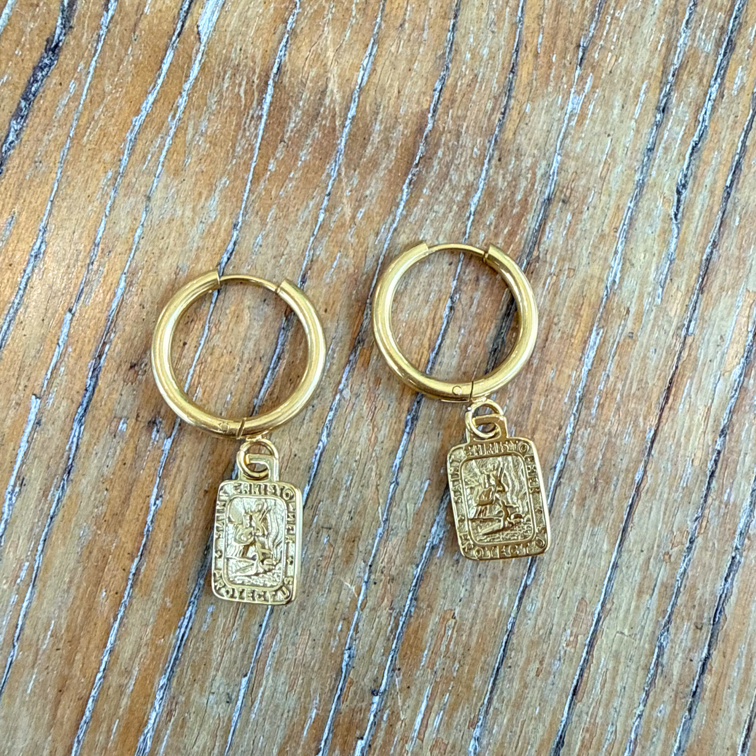 The Imperfect Archive  - Gold Rectangle Earrings