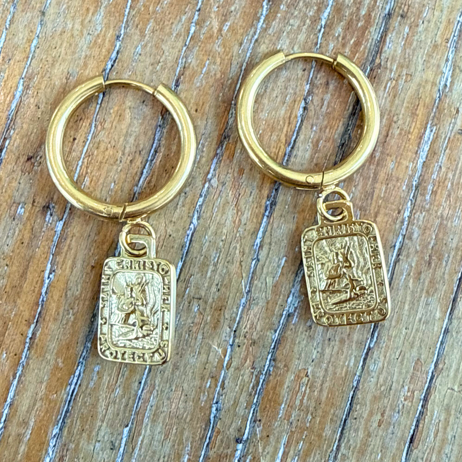 The Imperfect Archive  - Gold Rectangle Earrings