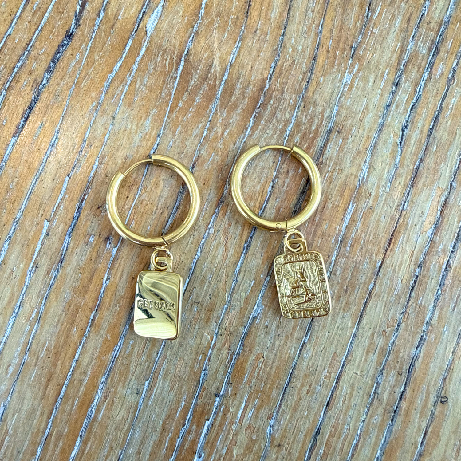 The Imperfect Archive  - Gold Rectangle Earrings