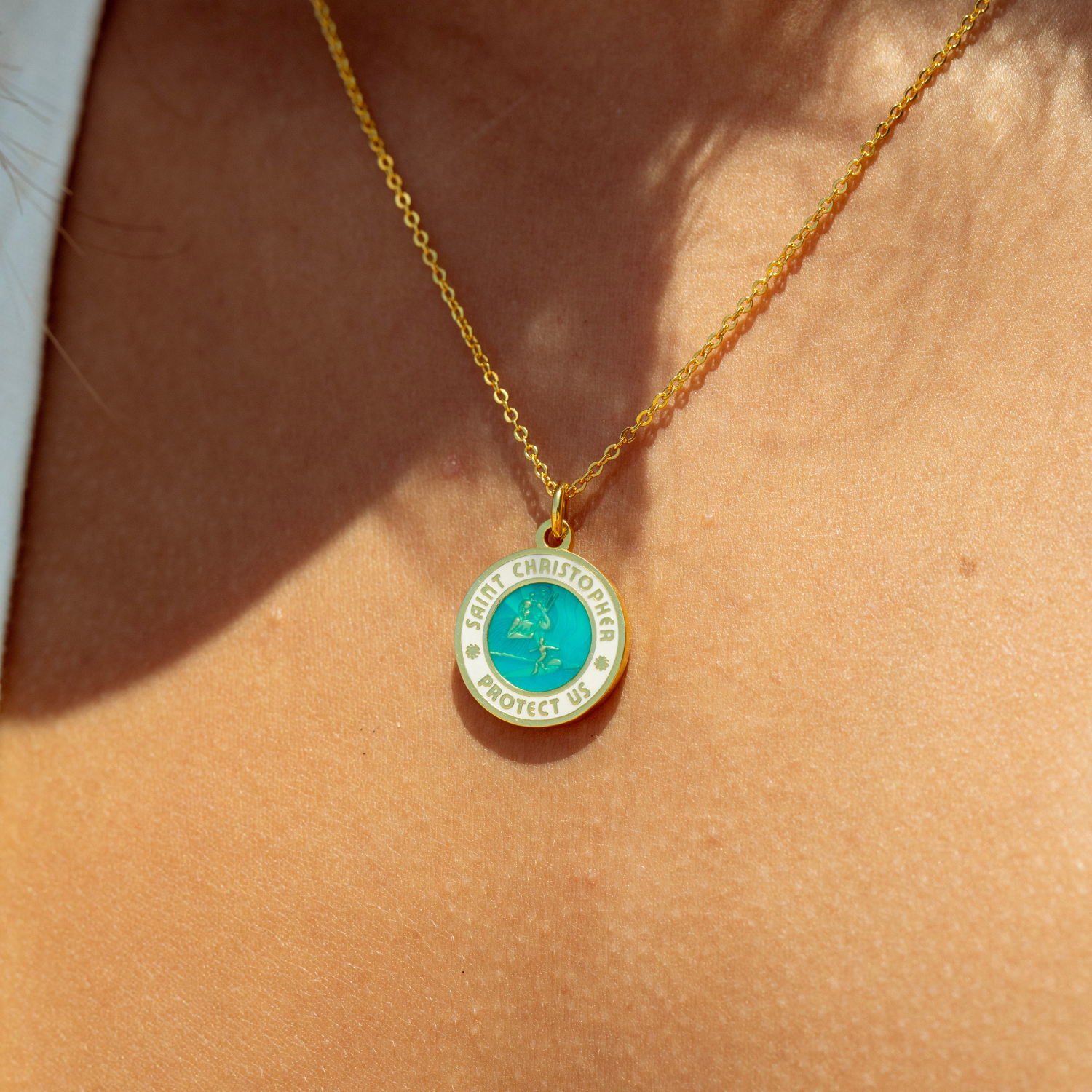 Medium - Gold / Aqua White