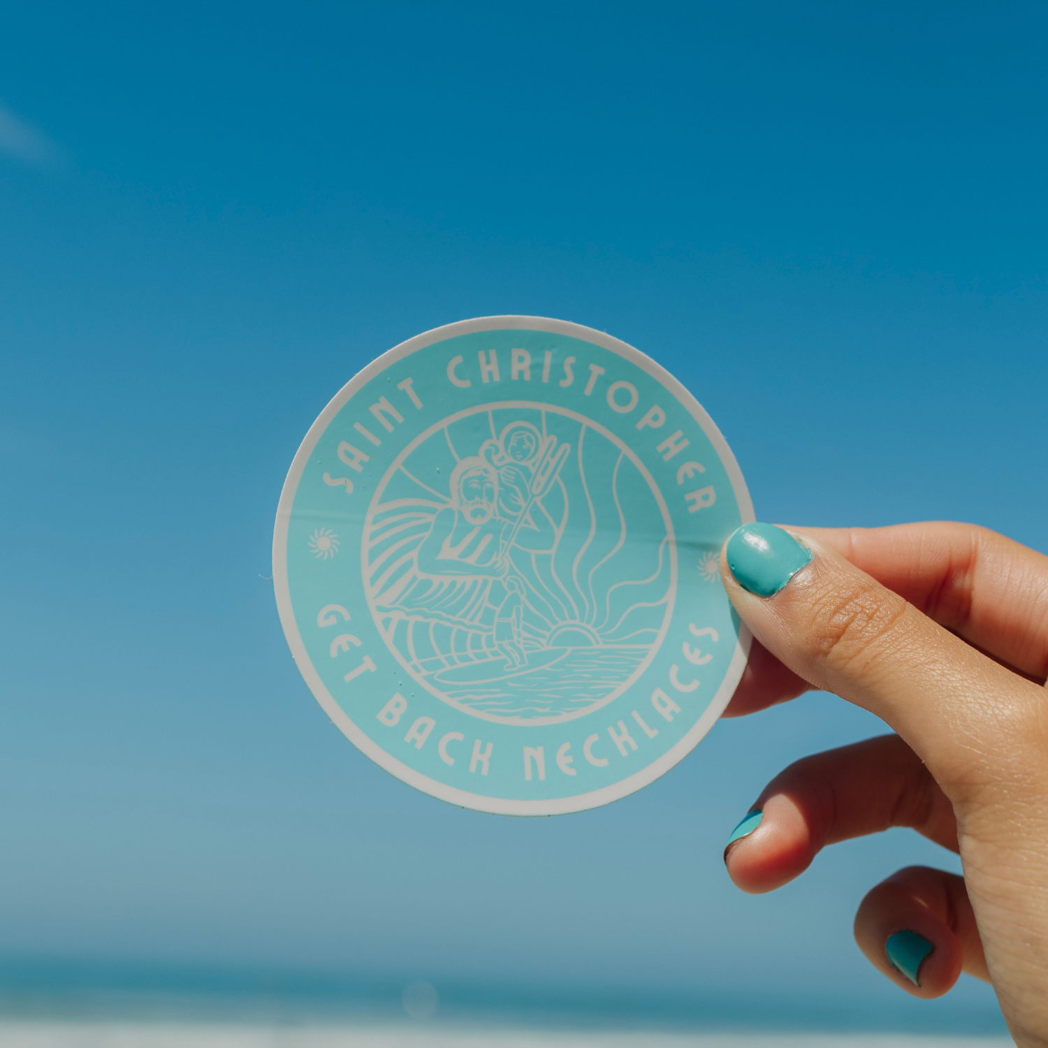 Aqua St. Christopher Sticker