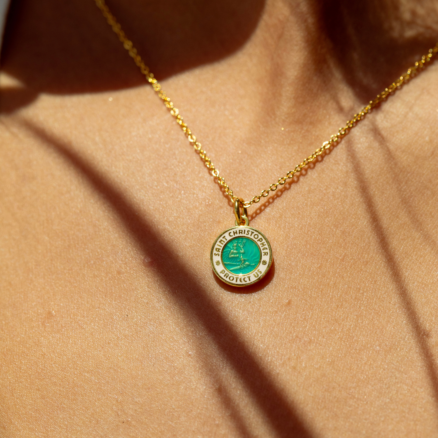Small - Gold / Aqua White