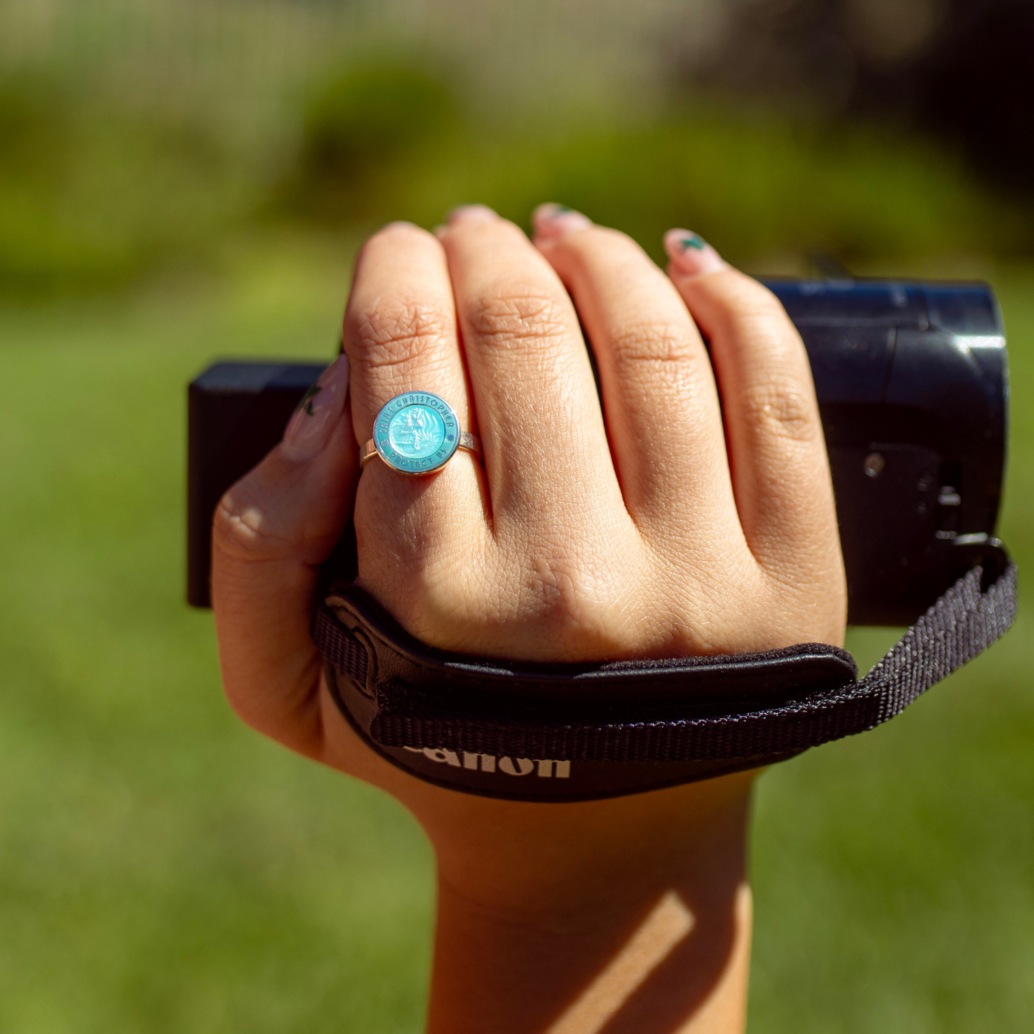 St. Christopher Ring - Aqua / Aqua