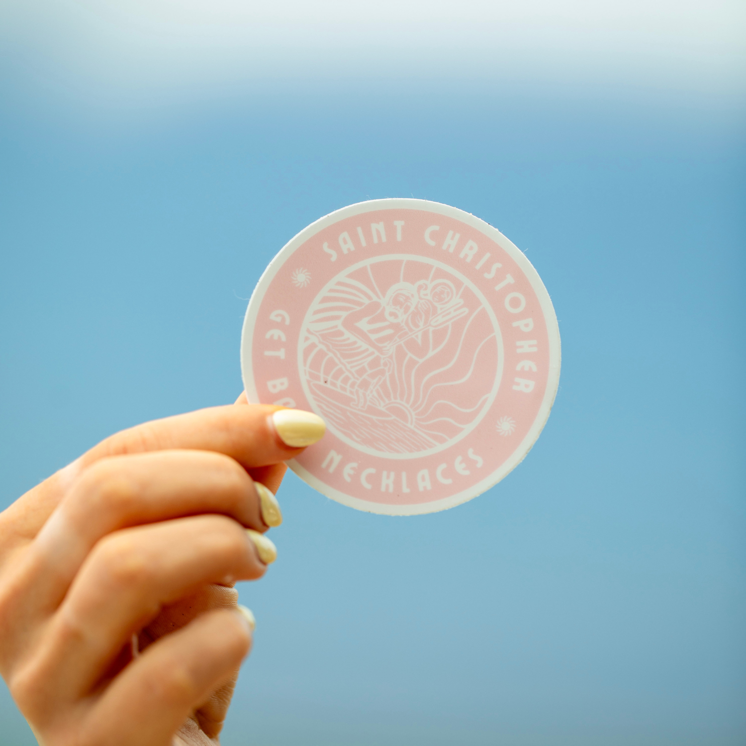 Pink St. Christopher Sticker