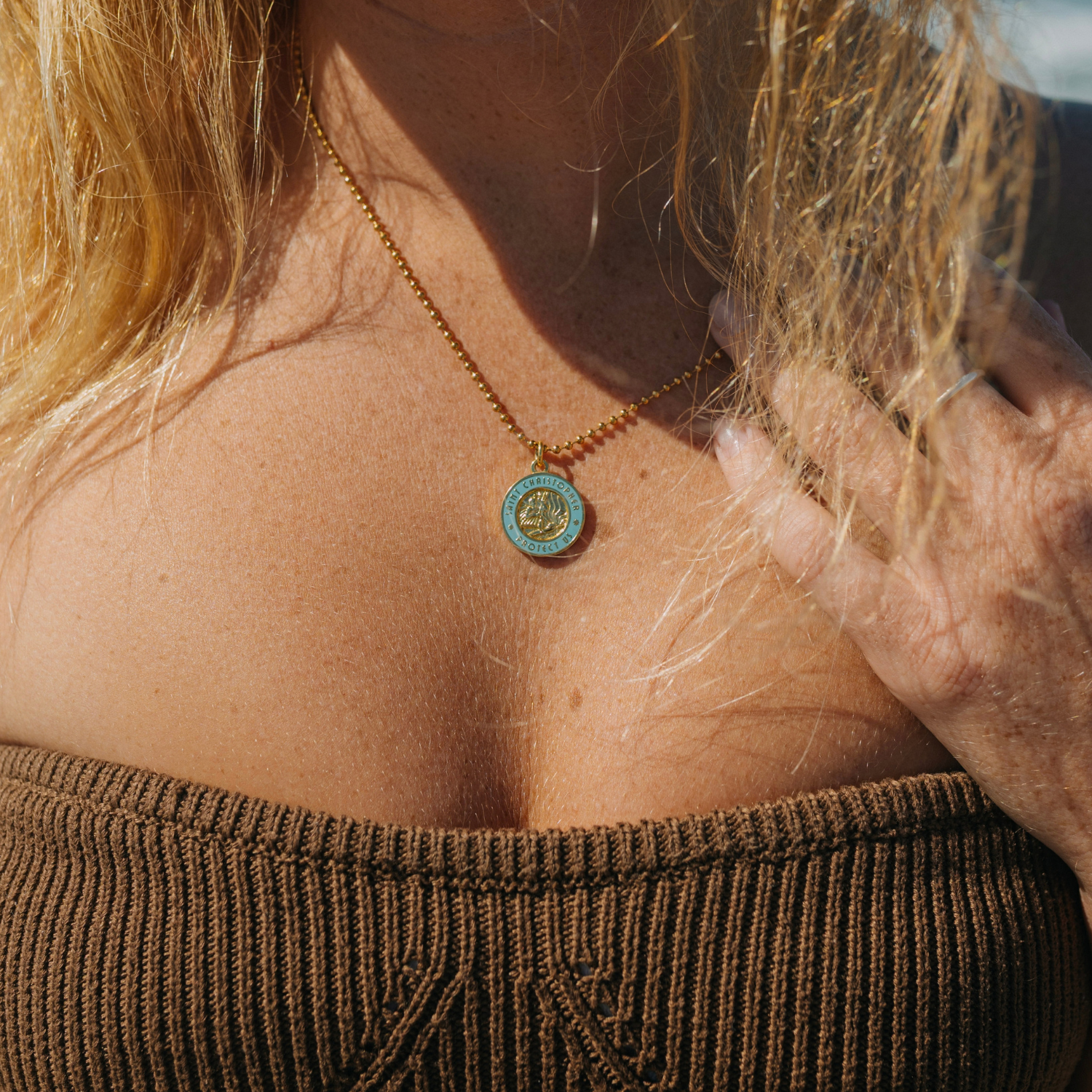 Medium - Gold / Baby Blue