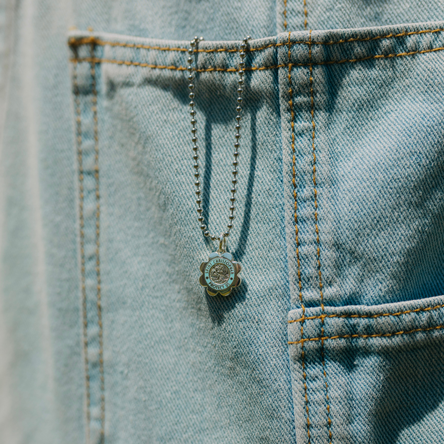 Flower - Silver / Baby Blue
