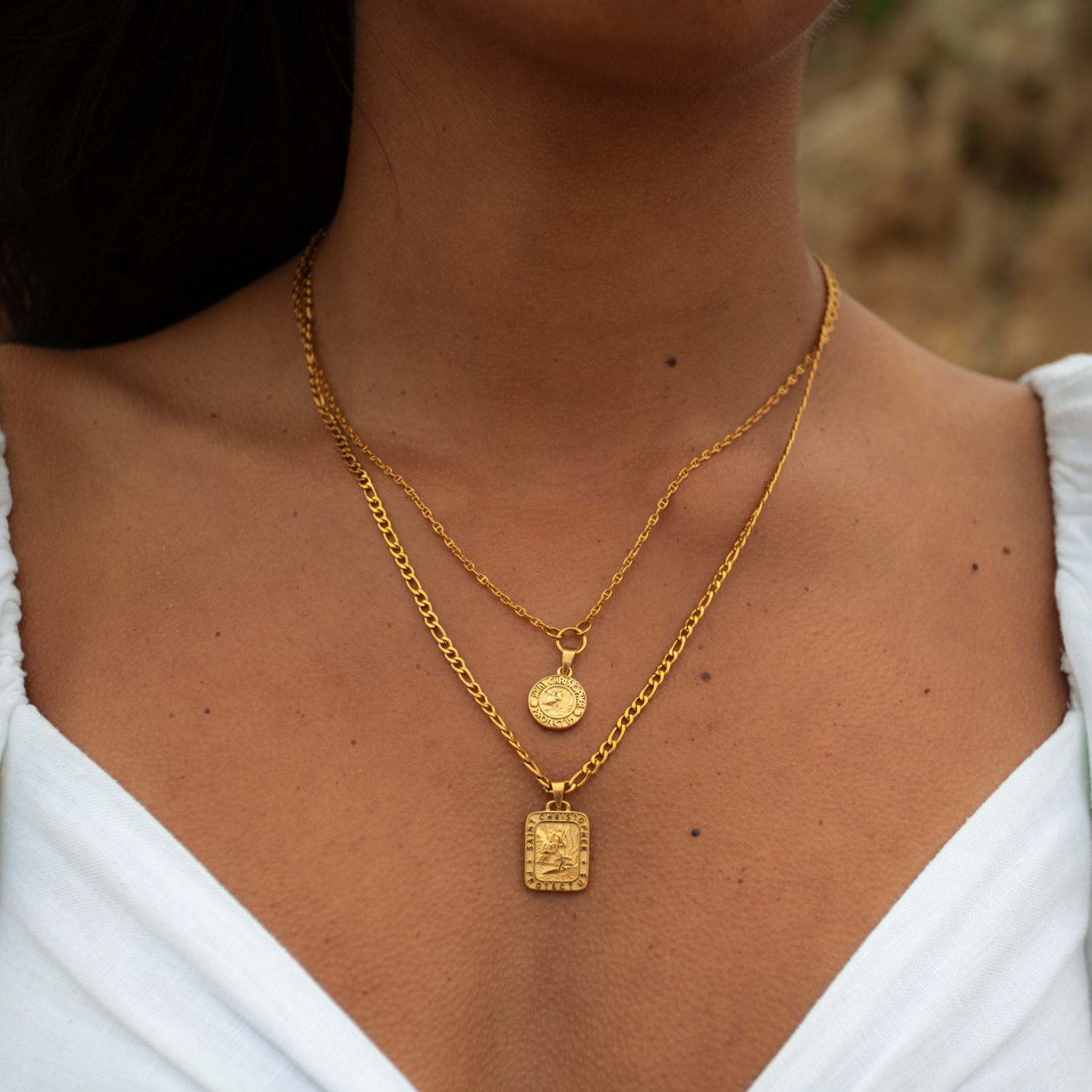 Gold Baby St. Chris Necklace