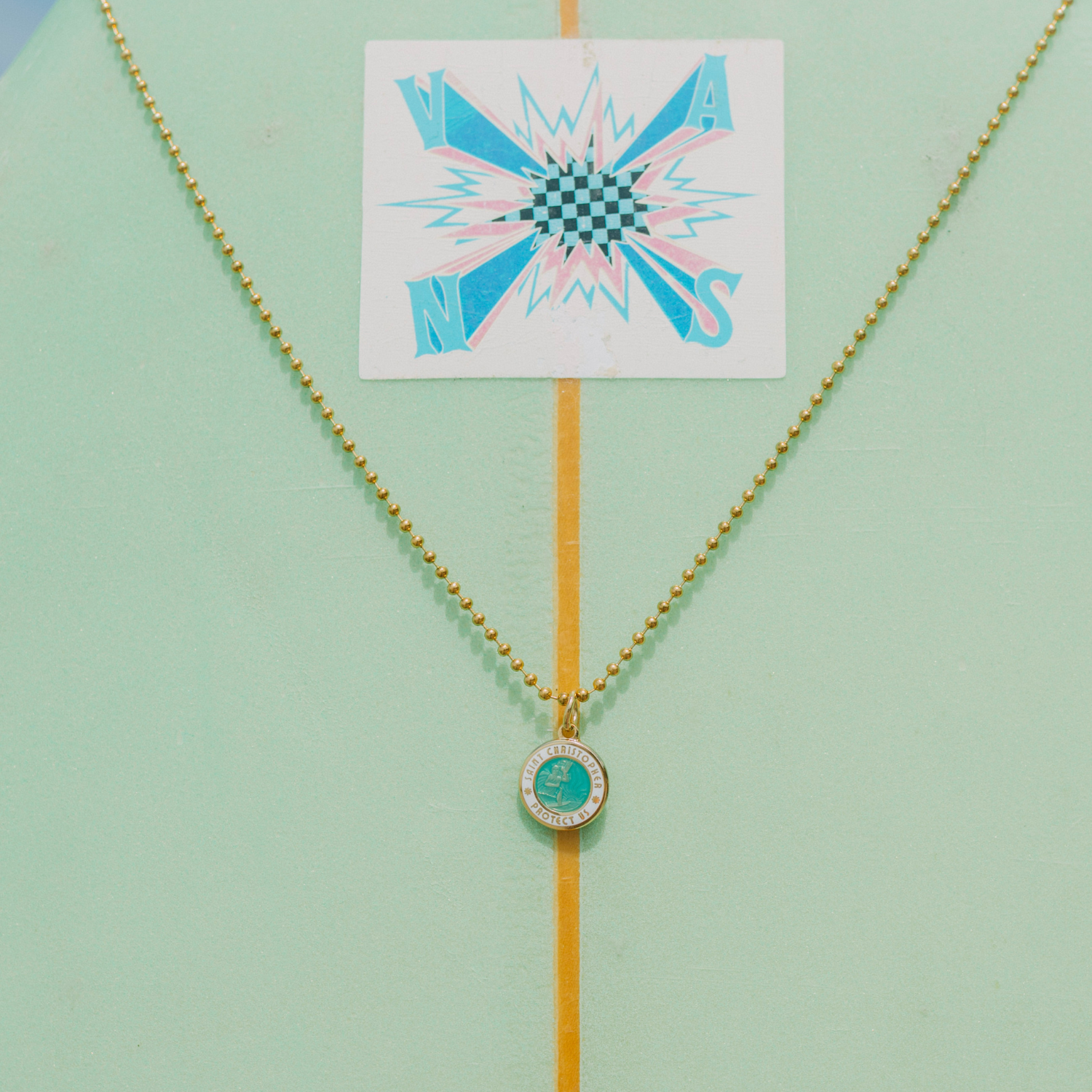 Small - Gold / Aqua White – Get Back Necklaces