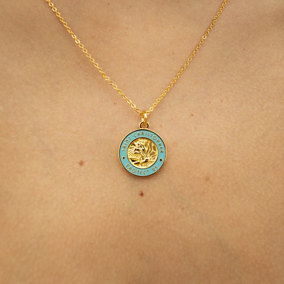 Medium Gold / Baby Blue Get Back Necklaces