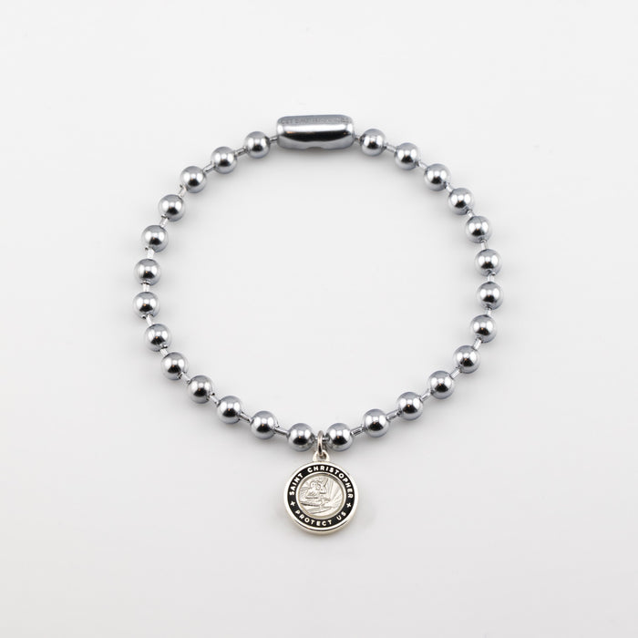 90's Chunky Ball Chain Bracelet -  Silver / Black