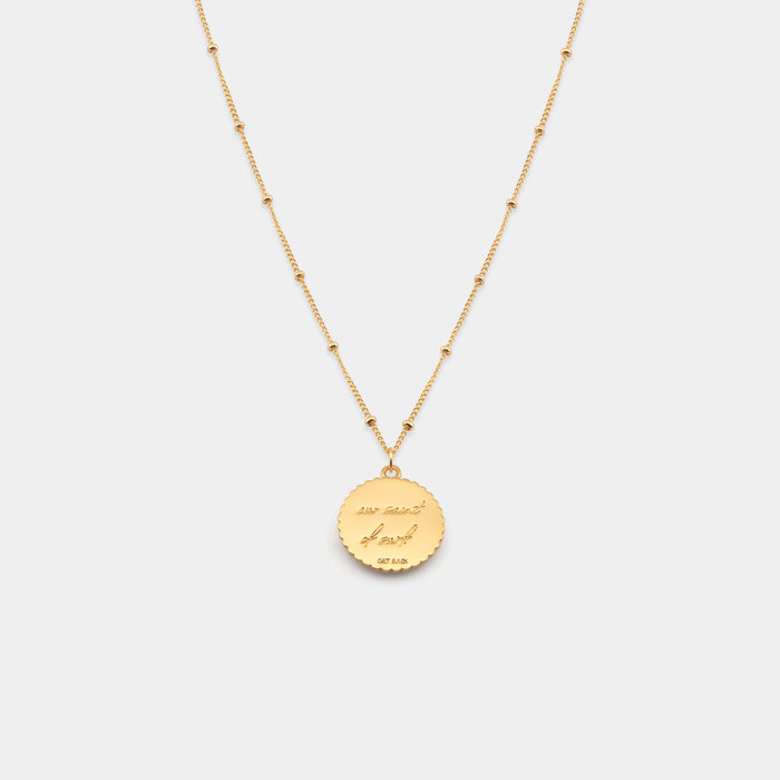 St. Christopher Satellite Coin Necklace - Gold