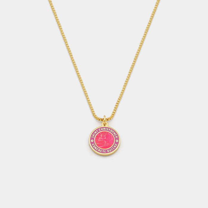 Concrete Queenz St. Christopher Necklace - Gold
