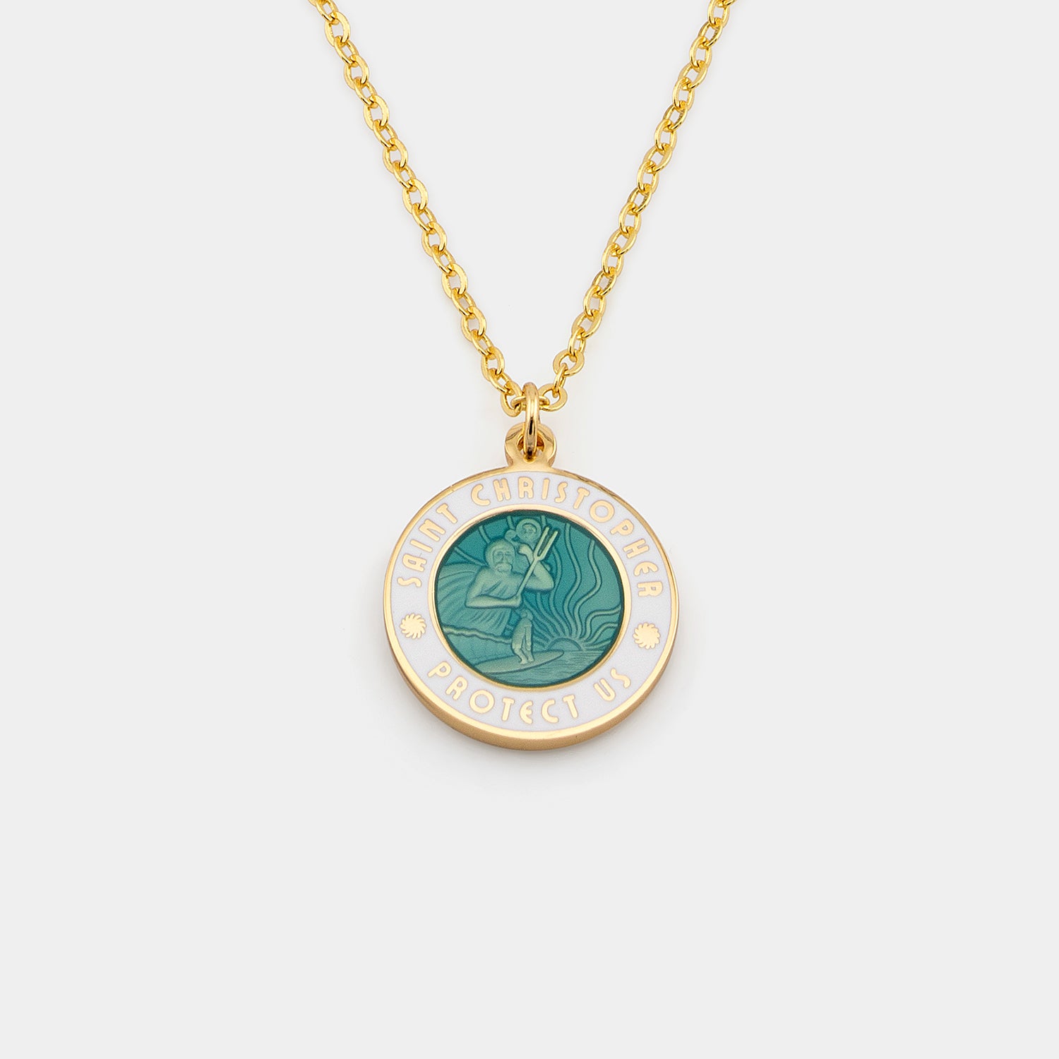 Large - Gold / Aqua White