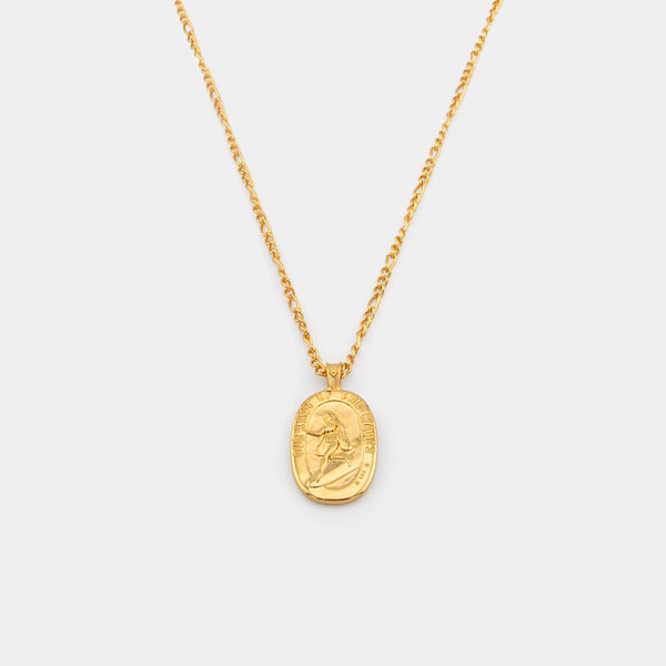 Our Lady of The Waves Necklace - Gold – Get Back Necklaces