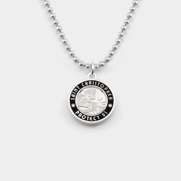 St. Christopher Necklace in Black // Get Back Necklaces