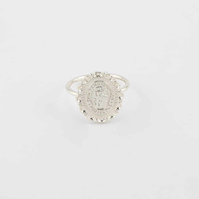 Silver Coin St. Christopher Ring