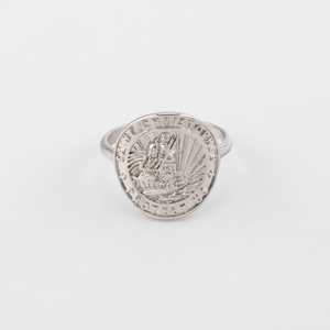 Silver St. Christopher Medallion Ring