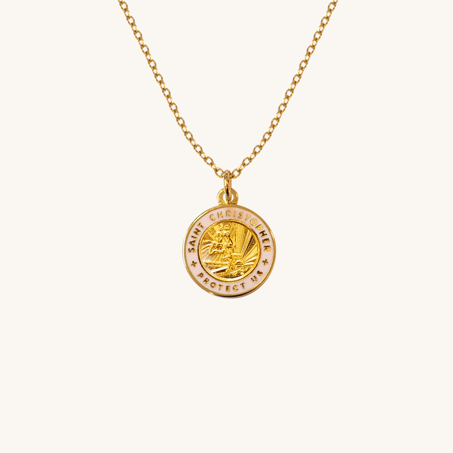 Yellow Gold Cut Out St Christopher Pendant TGC-SM0018 - Gold Centre Fulham