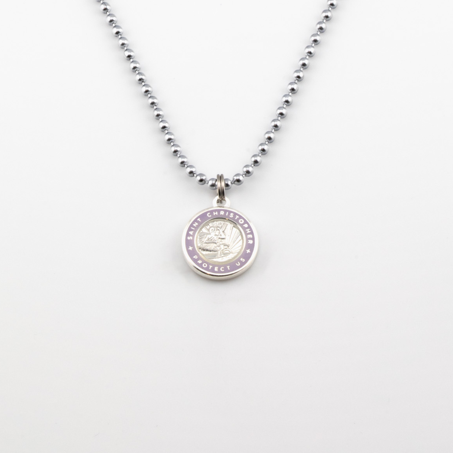 Small Silver Lavender St. Christopher 