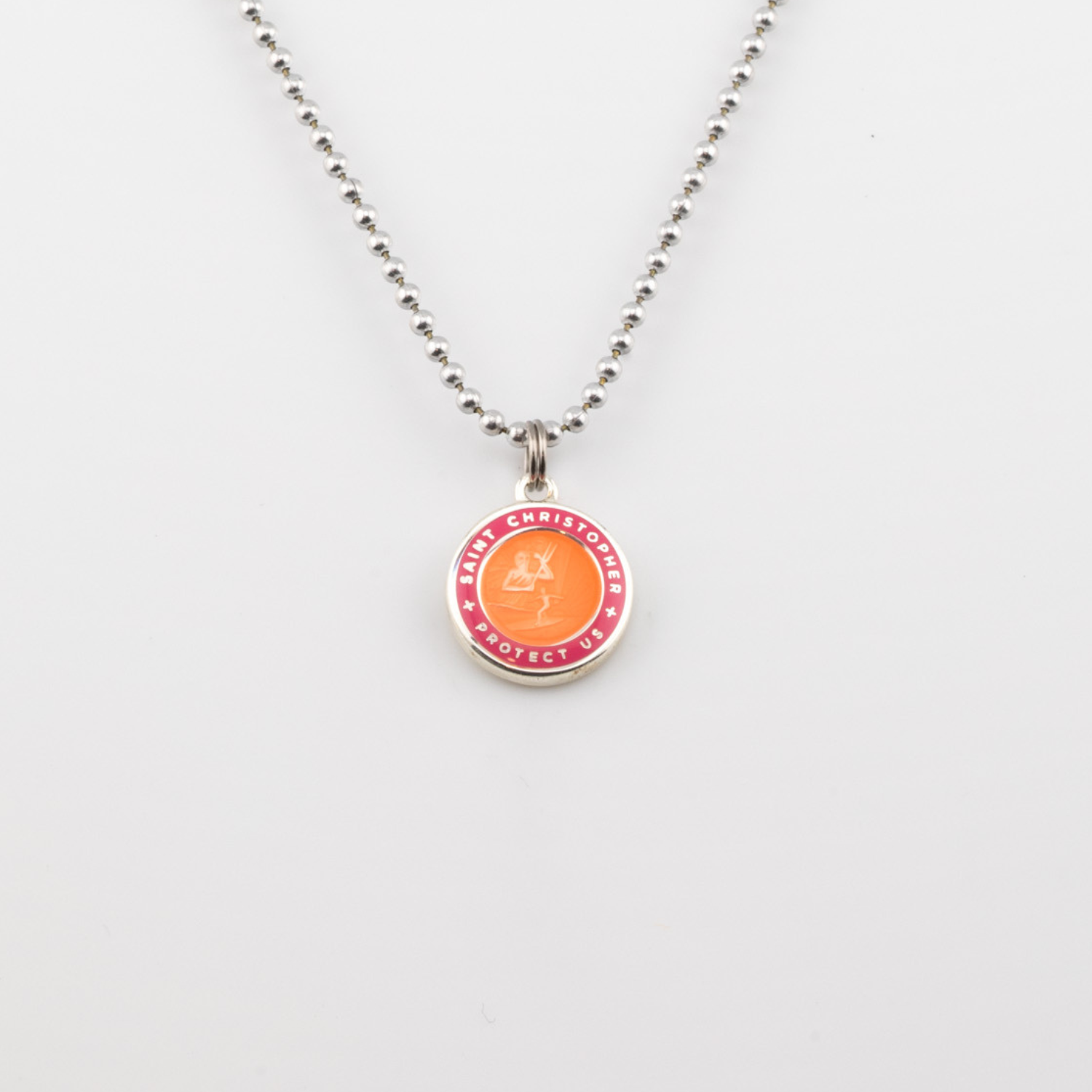 Small Orange Hot Pink St. Christopher 