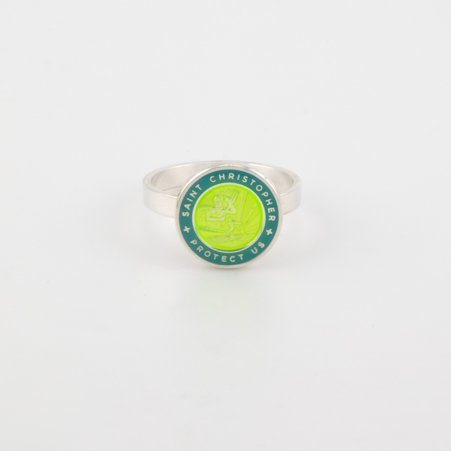 St. Christopher Ring Yellow / Baby Blue