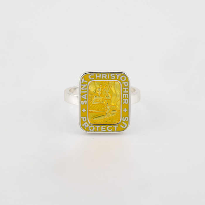 St. Christopher Rectangle Ring - Yellow / Yellow