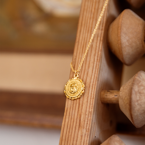 Gold Coin St. Christopher Necklace