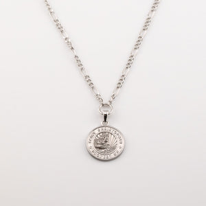 Silver St. Christopher Medallion on Figaro Chain