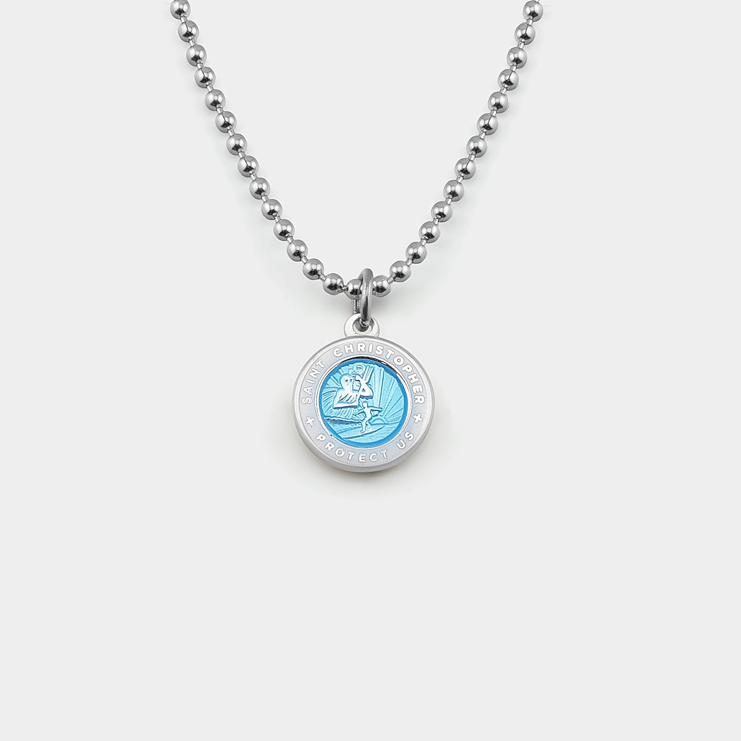 St christopher necklace aqua on sale